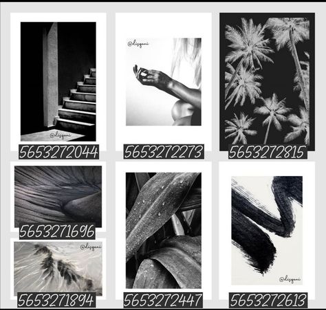 Bloxburg House Black And White, Dark Modern Decals Bloxburg, Black And White Roblox Decals, Modern Berry Avenue Picture Codes, Berry Avenue Codes House Pictures, Black And White Bloxburg Decal Codes, Black And White Decals Bloxburg, Black Decals Bloxburg, Picture Id Bloxburg