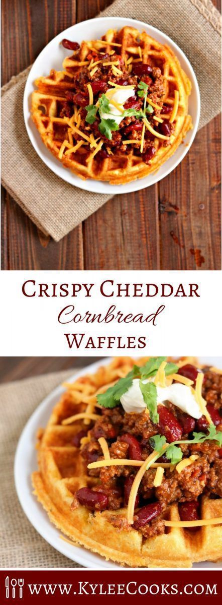 Cheddar Waffles, Cornbread Waffles, Cheddar Cornbread, Waffle Iron Recipes, Waffle Maker Recipes, Savory Waffles, English Breakfast, Waffle Recipes, Main Dish Recipes