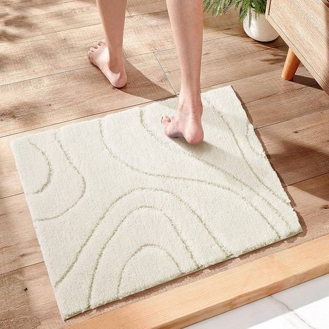 Amazon.com: DEXDE Bathroom Rugs Runner 24 x 60 Inch, Extra Long and Non-Slip, Machine Washable, Cream White Soft Carpets for Shower : Home & Kitchen Modern Bathroom Rug, Venice House, Floor Machine, Cute Bath Mats, Geometry Pattern, Soft Carpet, Bathroom Floor, Bathroom Shower Curtains, Bathroom Mats