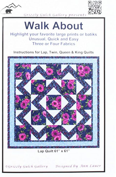 Walkabout Quilt Pattern, Walkabout Quilt, Walk About Quilt Pattern, Walk About Quilt, Quilted Placemat Patterns, Quilt Pattern Free, Rustic Quilts, Quilt In A Day, Beginner Quilt Patterns