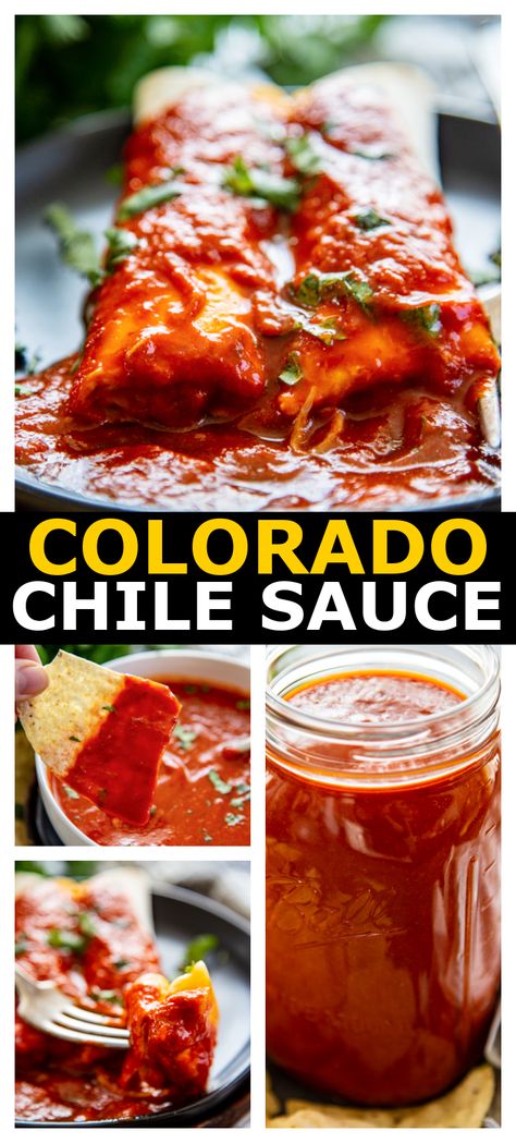 Colorado Chile Sauce Chili Colorado Sauce, Pioneer Woman Enchilada Sauce, Chili Colorado Sauce Recipe, Chile Colorado Sauce Recipe, Colorado Sauce Recipe, Colorado Sauce, State Recipes, Best Sauce Recipe, Condiments Recipes