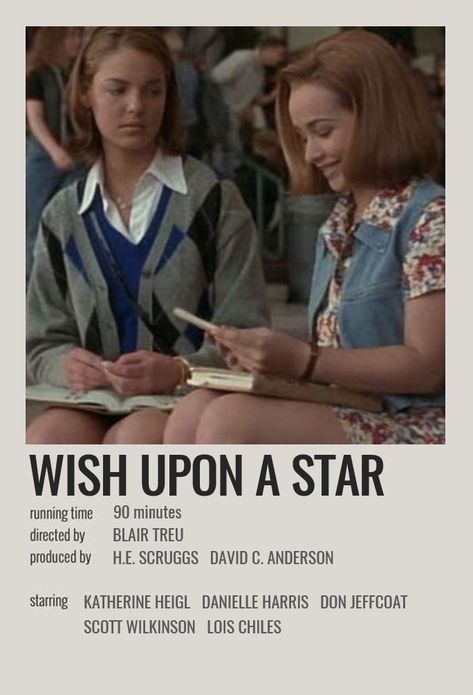 Wish Upon A Star Movie, Minimalist Polaroid Poster, Star Poster, Wish Upon A Star, Kids Watch, Polaroid Poster, Katherine Heigl, Film Posters Vintage, Movie Poster Wall