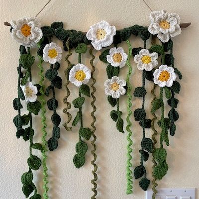 Faerie Garden Wall Hanging Crochet PATTERN ONLY Crochet - Etsy Canada Crochet Whimsigoth, Crochet Nature, Plant Wall Hanging, Whimsigoth Cottagecore, Wall Hanging Crochet, Faerie Garden, Crochet Curtain Pattern, Hanging Crochet, Crochet Garden