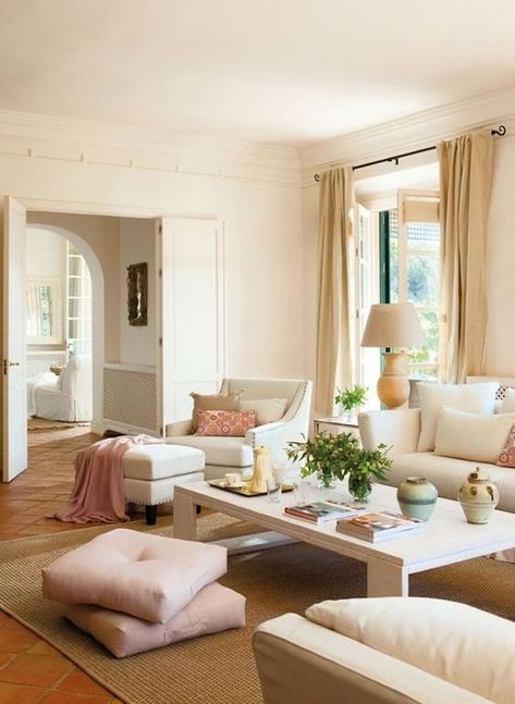 Trend Alert! Terracotta is Back, but is it Timeless? - Maria Killam Terracotta Living Room, Timeless Interior Design, Terracotta Floor, White Furniture, White Home Decor, White Houses, Home Decor Trends, Decor Interior Design, Trending Decor