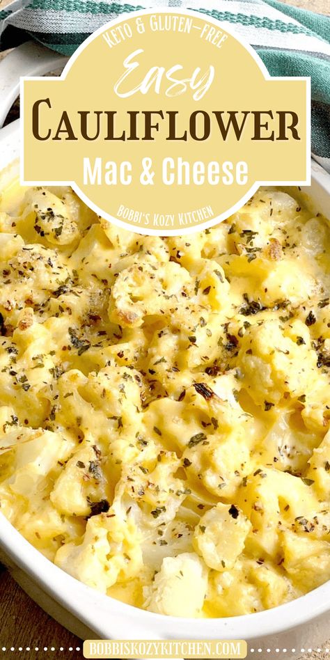 Satisfy Your Craving for Comfort with Creamy Low Carb Cauliflower Mac and Cheese – The Pasta-Free Delight! Embrace Your Keto, Low Carb, or Gluten-Free Lifestyle While Savoring the Nostalgic Charm of Your Childhood Favorite! Low Carb Mac And Cheese, Cauliflower Mac And Cheese Recipe, Easy Mac N Cheese, Keto Sides, Cauliflower Mac And Cheese, Easy Cauliflower, Creamy Cauliflower, Mac And Cheese Recipe, Free Lifestyle