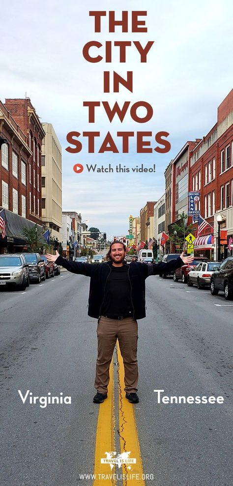 Join me in Bristol, the only city in the USA who's downtown is split exactly down the middle between two states. Bristol TN and Bristol VA are considered twin cities which occur when two urban centers are built so close together that they grow into each other over time... but twins don't always mean 'double the pleasure'. Discover the good, the bad, and the beautiful of Bristol TN / VA in this week's video. #travel #usa #america #usatravel #tennessee #virginia Bristol Va, Bristol Virginia, Bristol Tennessee, Bristol Tn, Video Travel, City Of Bristol, Tennessee Travel, City Lifestyle, Johnson City