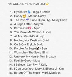 Starting way back in circa 1997 Im giving you a playlist of hits that were popping that year. These are also songs that I still sing along to & enjoy even 22 years later & I wasnt even old enough to know at the time. Music is so timeless & when it hits it can take you back to the exact moment where you first heard it #music #throwback #playlist #songs #artist #90s #vibes #feels #feelgood #nostalgia #goldenyear #birthyear  Starting way back in circa 1997 Im giving you a playlist of hits that were 90s Music Playlist, Throwback Playlist, 90s Music Artists, Collage Music, Playlist Songs, Throwback Songs, 90s Songs, Party Playlist, Collage Collage