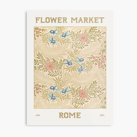 Flower Market Rome, Vintage Rome, Market Poster, Flower Market Poster, Print Flower, Buy Flowers, A Metal, Flower Market, Flower Prints