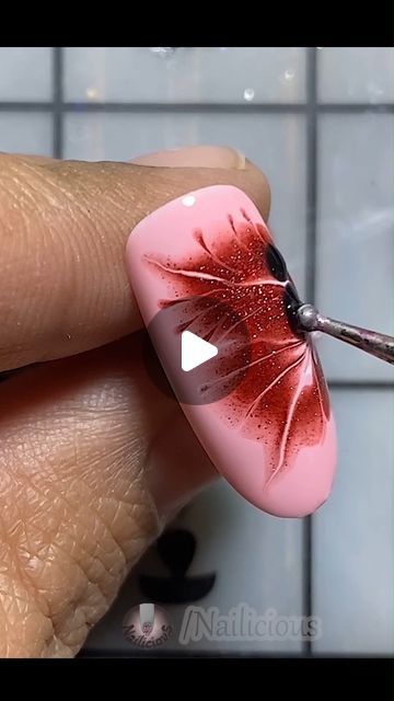 Painting Flowers On Nails, Flame Nail Art Tutorial, Gel Nail Tutorial Step By Step, Drag Art, Nailart Tutorial, Gel Nail Tutorial, Flame Nail Art, Nail Art At Home, October Nails