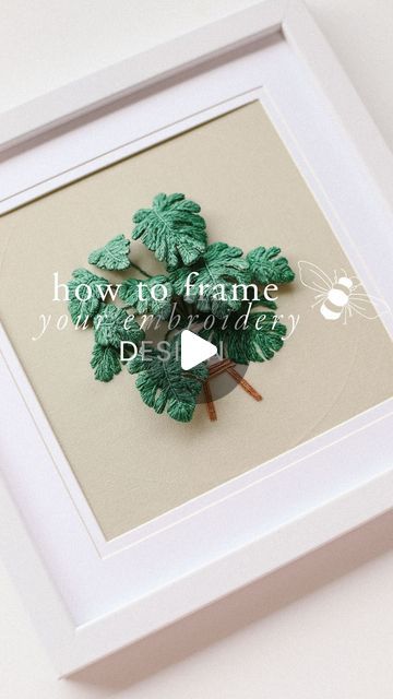 Embroidery In Frame Wall Art, Embroidery In A Frame, How To Frame Embroidery, Framing Embroidery Projects, Embroidery Frame Ideas, Framed Embroidery Wall Art, Diy Embroidery Frame, Picture Frame Mat, How To Make Frames