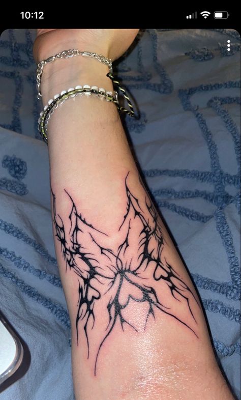 Small Tattoos For Women Forearm, Alt Arm Tattoos, Forearm Tattoo Women Grunge, Y2k Tattoo Ideas Arm Sleeve, Forearm Tattoos Grunge, Tattoo Ideas Back Of Arm, Emo Forearm Tattoo, Grunge Tattoo Sleeve Woman, Emo Tattoos For Women