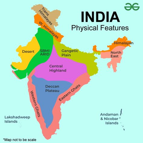 Physical Features of India - GeeksforGeeks Physical Features Of India Map, Physical Features Of India Project, Physical Map Of India, Software Testing Interview Questions, Geography Knowledge, What Is Software, Basic Geography, Software Development Life Cycle, Geography For Kids