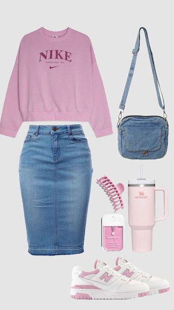 Pink Claw Clip, Pink And White Sneakers, Looks Total Jeans, Streetstyle Summer, Modest Casual, Rok Outfit, Modest Casual Outfits, Modesty Outfits, Cute Modest Outfits