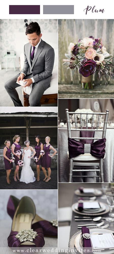 Top 8 Purple and Grey Wedding Color Palettes for 2022 Brides – Clear Wedding Invites Plum And Silver Wedding, Silver Wedding Ideas, Lilac Gray Wedding, Purple And Grey Wedding, Dresses Dark Purple, Dark Purple Bridesmaid Dresses, Blush And Grey Wedding, Grey Wedding Theme, Gray Wedding Colors