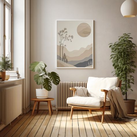 Elevate your space with this serene Japandi style wall art. Designed with meticulous attention to detail, this artwork exudes a sense of calm and harmony, inviting you to immerse yourself in its peaceful embrace.

This wall art features a tranquil scene of trees gently swaying under the warmth of the sun. Rendered in soothing beige neutral colours, this art evokes a sense of serenity and balance, creating a harmonious composition that brings a sense of calm to any room. Japandi Wall Colors, Scandinavian Interior Colorful, Japanese Inspired Living Room, Wall Decor Japandi, Blue And Cream Living Room, Japandi Artwork, Japandi Wall Decor, Living Room Japandi, House Themes