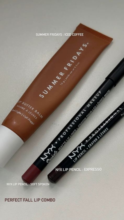 Nyx Cold Brew Lip Liner Combo, Best Brown Lip Liner, Summer Fridays Lip Combo, Nyx Espresso Lip Liner, Nyx Brown Lip Liner, Fall Lip Combo, Lip Liner Aesthetic, Brown Lip Liner Combo, Nyx Lip Combos For Brown Skin