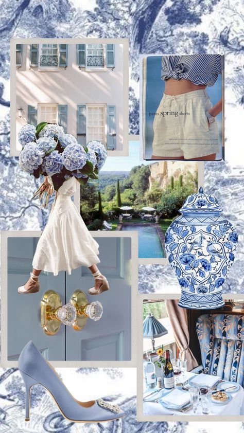 Classic Moodboard, Costal Granddaughter Aesthic, Costal Granddaughter, Money Aesthetics, Grandmillennial Style, Hydrangea Blue, Hamptons Summer, Feed Goals, Feminine Energy Aesthetic