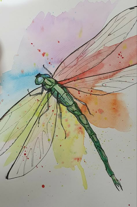 Abstract Dragonfly Painting, Drawing Dragonflies, Dragonfly Painting Acrylic, Dragonfly Paintings, Watercolour Dragonfly, Dragonfly Drawings, Dragonfly Artwork, Dragonfly Drawing, Fly Drawing