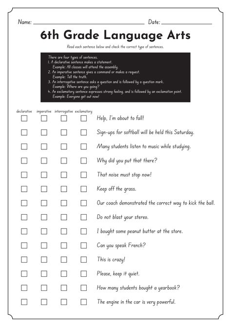 6th Grade Writing Worksheets, 6th Grade English Worksheets, 6th Grade Homeschool, Middle School Worksheets, 5th Grade Language Arts, 6th Grade Language Arts, 6th Grade English, Middle School Reading Comprehension, Language Concepts