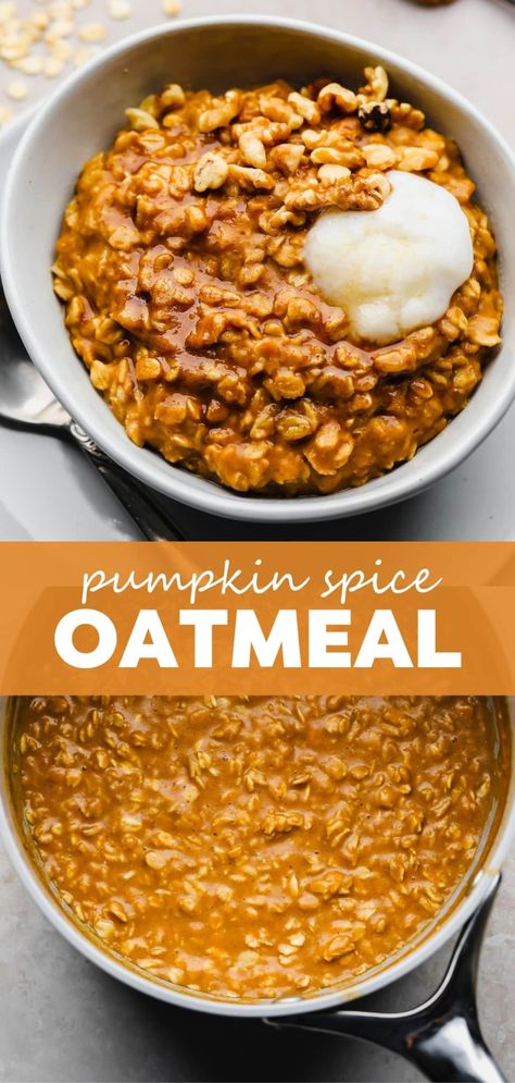 Pumpkin Oatmeal Pumpkin Quick Oats, Vegan Pumpkin Breakfast, Vegan Pumpkin Oatmeal, Healthy Fall Breakfast, Pumpkin Spice Oatmeal, Vegan Pumpkin Pancakes, Vegan Lemon Bars, Nora Cooks, Pumpkin Breakfast Recipes