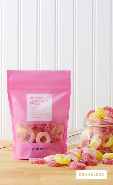 Strawberry lemonade, lemonade, and pomegranate lemonade flavored gummy rings. Colored with vegetable extracts - red cabbage and turmeric (instead of synthetic dyes), so you can feel better about eating them and feeding them to your kids! Gummy Candy Photography, Candy Photography Ideas, Gummy Photography, Candy Product Photography, Pomegranate Lemonade, Gummy Rings, Candy Photoshoot, Candy Photography, Candy Business