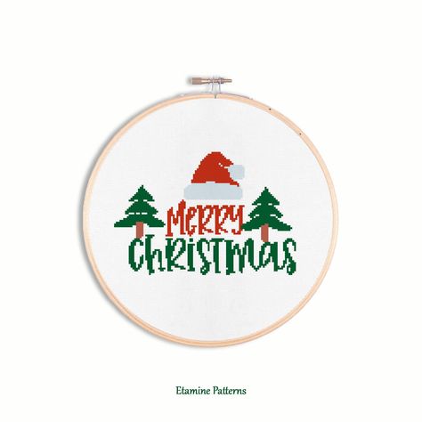 Merry Christmas Cross Stitch Pattern Pdf, Modern Counted Cross Stitch Patterns, Handmade Gifts For Xmas, Christmas Decor, Instant Download Cross Stitch Collection, Winter Cross Stitch, Christmas Cross, Cross Stitch Patterns Christmas, Counted Cross Stitch Patterns, Christmas Cross Stitch, Counted Cross Stitch, Crafts To Make, Stitch Patterns