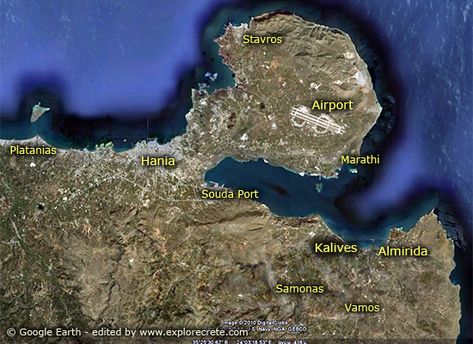 Kalyves, get to know Kalyves Kalyves Crete, Crete Map, Crete Hotels, Learn Greek, National Road, Seaside Village, Satellite Image, How To Buy Land, Scenic Routes