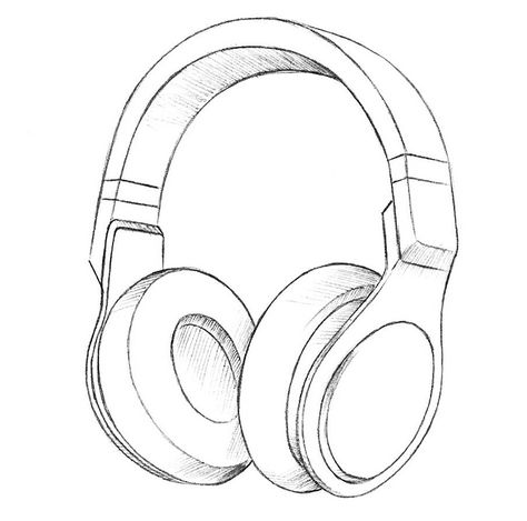 How To Draw Headphones, Draw Headphones, Headphone Sketch, Headphones Drawing, Headphones Art, Wireless Beats, Dibujo Simple, Cool Tech Gadgets Electronics, Music Drawings