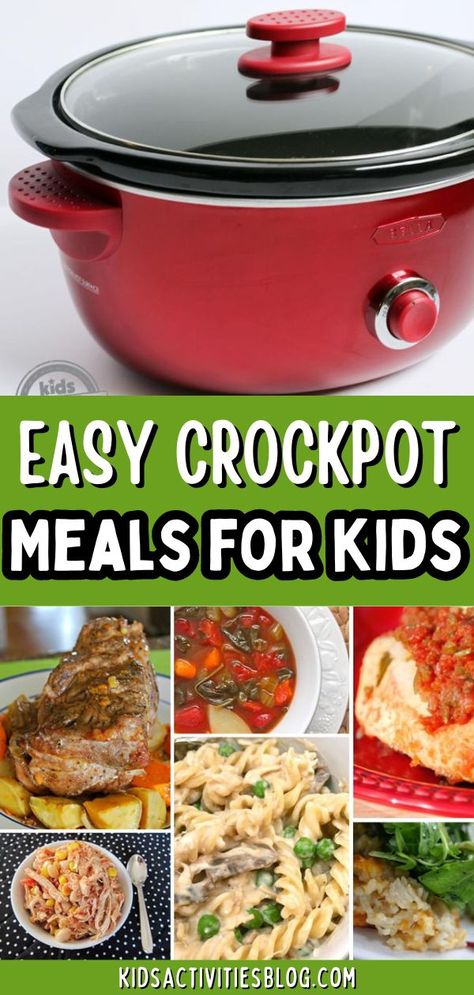 Don't miss these Delicious Easy Crockpot Meals For Kids. With the hustle and bustle of school back in session, slow cooker recipes make getting dinner on the table super simple. These slow cooker crockpot dinners aren’t just easy, they are delicious too! Kids Activities Blog asked real moms which slow cooker recipes their kids love. We’ve put together enough tasty kid-friendly recipes for every weeknight for a month! Cooking With Preschoolers Recipes Simple, Kid Crockpot Meals, Easy Crockpot Meals For Kids, Crockpot Kid Friendly Recipes, Easy Crockpot Meals For 2, Toddler Friendly Crock Pot Meals, Kid Friendly Crockpot Meals, Crockpot Meals For Kids, Easy Crockpot Dump Meals