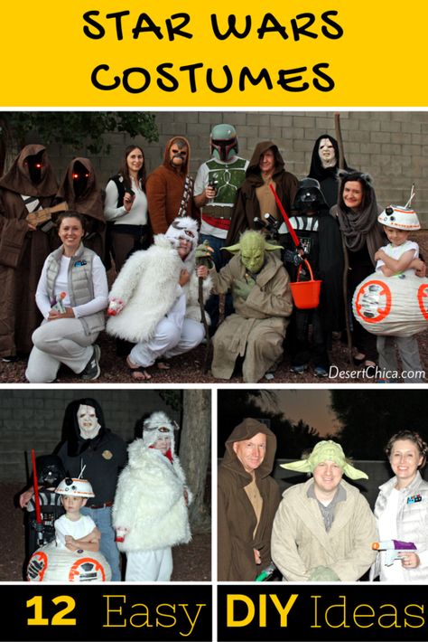 12 DIY Star Wars Costume Ideas including BB-8 from episode VII, The Force Awakens! Diy Star Wars Costume, Star Wars Costume Ideas, Bb8 Costume, Star Wars Family Costumes, Star Wars Costumes Diy, Disfraz Star Wars, Diy Star Wars, Star Wars Halloween Costumes, Star Wars Food