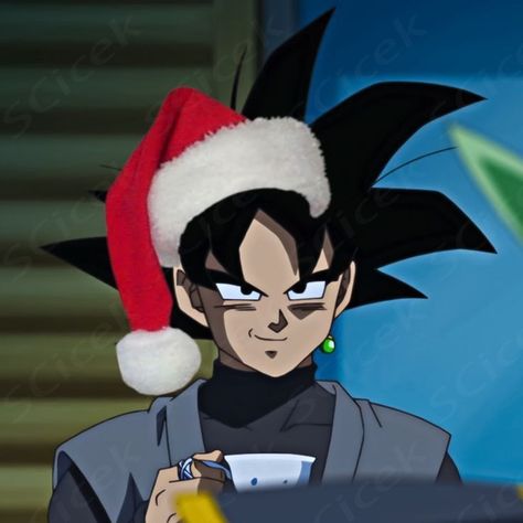 Goku Black usando gorro natalino Goku Black, Christmas, Black