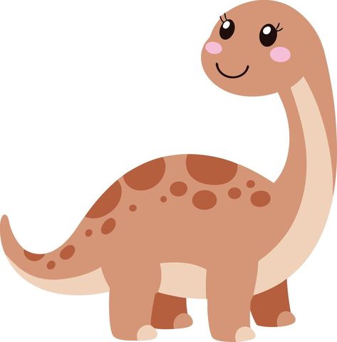 Cute Brown Cartoon Brachiosaurus Dinosaur Illustration Brown Cartoon, Dinosaur Illustration, Dinosaur Theme Party, Dinosaur Theme, Brown Colour, Free Vectors, Cartoon Cute, Theme Party, Preschool Crafts