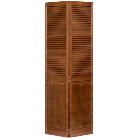 Kimberly Bay Traditional 36-in x 80-in Espresso Louver Solid Core Stained Pine Wood Bifold Door Hardware Included in the Closet Doors department at Lowes.com Mid Century Door, Glass Louvers, Bifold Door Hardware, Fold Door, Craftsman Door, Bi Fold Door, Bifold Closet Doors, Stain On Pine, Victorian Door