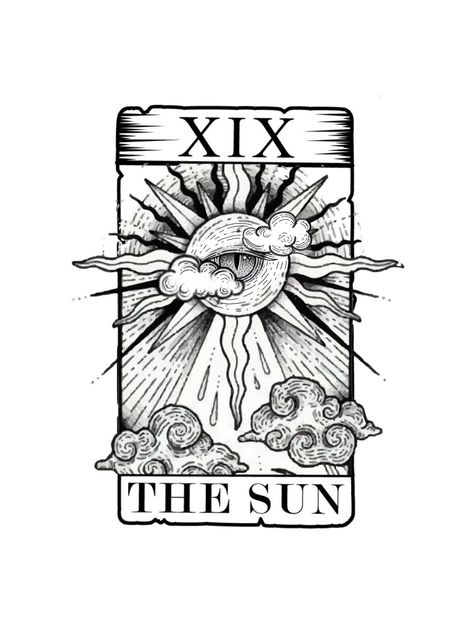 Kartu Tarot, The Sun Tarot Card, Engraving Tattoo, Tarot Tattoo, Tarot Card Tattoo, African Tattoo, Card Tattoo Designs, Bestie Tattoo, Circle Tattoos