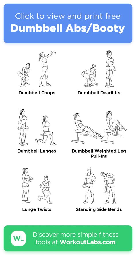 Free workout: Dumbbell Abs/Booty – 1-min abs, back, legs exercise routine. Try it now or download as a printable PDF! Browse more training plans and create your own exercise programs with #WorkoutLabsFit · #AbsWorkout #BackWorkout #LegsWorkout Lower Body And Abs Workout Gym, Lowerbodyworkout Dumbell, Leg And Abs Workout Gym, 1 Kg Dumbbell Workout, Dumbbell Workout On Mat, Abs Workout Gym Dumbell, Abs Dumbells Workout, Ab And Glute Workout Gym, Small Gym Workout Routine