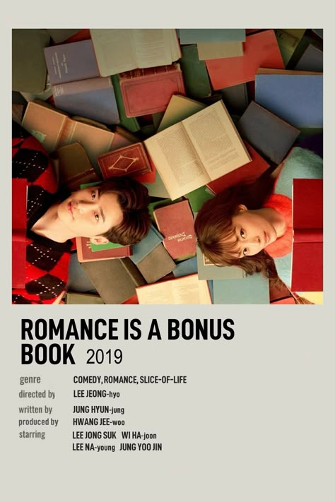 K-Drama Romance Is A Bonus Book Polaroid Poster Book Polaroid Poster, Book Polaroid, Romance Is A Bonus Book, Drama Fever, Korean Drama Series, Film Posters Minimalist, Drama Tv Shows, Romance Comedy, Polaroid Poster