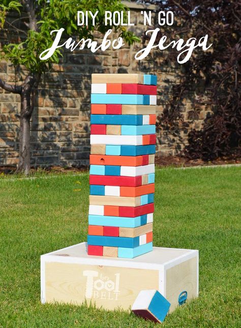 Yard Party Ideas, Yard Jenga, Decorating Backyard, Jenga Diy, Giant Jenga Game, Diy Outdoor Party, Giant Yard Games, Diy Garden Party, Outdoor Yard Games