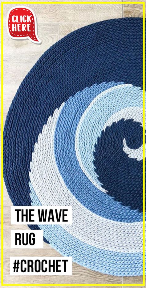 crochet The Wave Crochet Rug easy pattern - Easy Crochet Rug Pattern for Beginners. Click to Get the Pattern #Rug #crochetpattern #crochet via @shareapattern.com Crochet Waves Pattern, Crochet Mats Floor Free Pattern, Easy Crochet Rug Patterns Free, Crochet Carpet Pattern Free, Crochet Rug Patterns Free Round, Crochet Mat Rug, Crochet Rope Rug, Crochet Rug Free Pattern, Crochet Rugs Free Patterns Easy