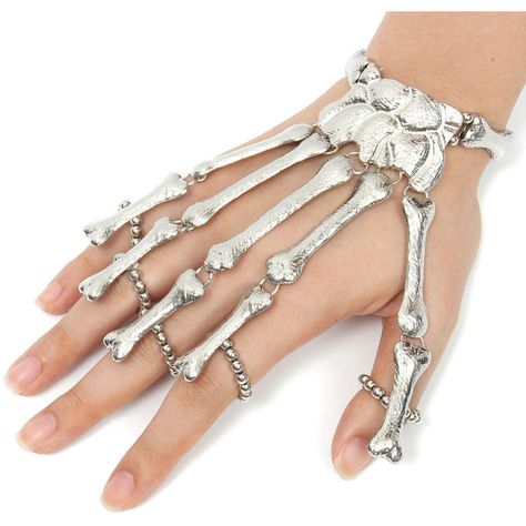 Skeleton Hand Bracelet, Finger Ring Bracelet, Hand Bracelet With Ring, Punk Skeleton, Skeleton Finger, Skeleton Bracelet, Skeleton Jewelry, Punk Rock Jewelry, Finger Bracelets