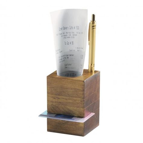 Madera Restaurant Cardholder, 2-3/4"W x 2-3/4"D x 4"H, square, includes: (3) cutouts : Restaurant Equipment Solutions Restaurant Receipt, Bill Folder, Check Presenter, Wood Restaurant, Receipt Holder, Woods Restaurant, Restaurant Supply Store, Wood Cleaner, Rustic Western Decor