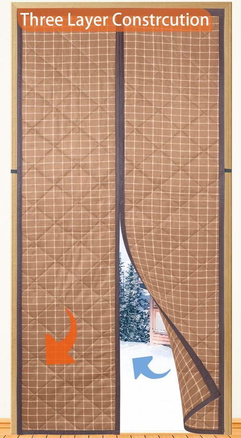 PRICES MAY VARY. ✔Keep Draft Out&Lower Consumption:Our upgraded insulated door cover curtains is a three-layered framework composed of oxford fabric cover,inner-quilted fluffy polyester fiberfill,and oxford fabric cover,prevents unpleasant draft,keeps cold air outside, retains interior heat and blocks out cold drafts,which saves energy and cut home heating costs effectively. ✔Keep Draft Out&Lower Consumption:Our upgraded Door window cover for winter is a three-layered framework composed of oxfor Painting Fabric Window Shades, Insulated Door Blanket, Removable Window Coverings, Curtains For Cabin, Curtains On Doors With Windows, How To Insulate Windows For Winter, Inside Mount Window Treatments, Insulated Curtains Diy, Curtains Over Front Door