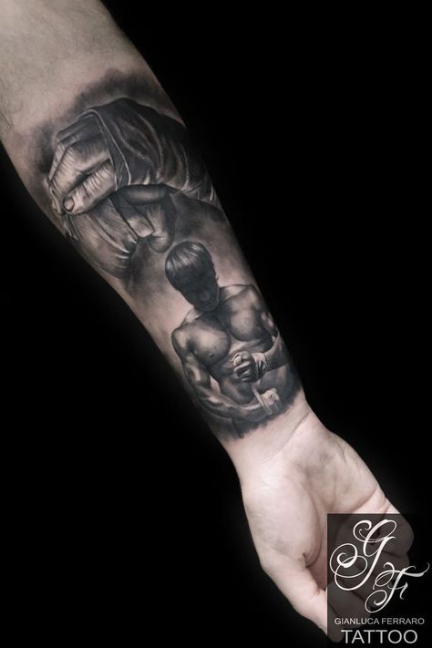 Boxing Gloves Tattoo, Boxer Tattoo, Muay Thai Tattoo, Black And Gray Tattoos, Boxing Tattoos, Polynesian Tattoos Women, Half Sleeve Tattoos Forearm, Master Tattoo, Tattoo Minimal