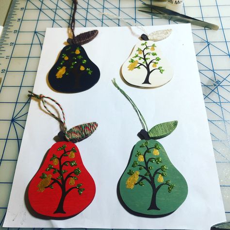 Started with Partridge in a pear tree for the next 11 years my boys will receive a handmade ornaments for Christmas Partridge In A Pear Tree, Advent Christmas, Art Children, Ornaments For Christmas, Pear Trees, Pear Tree, Christmas Classroom, My Boys, Tree Crafts