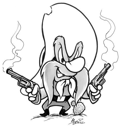 Tattoo Zeichnungen, Cartoon Character Tattoos, Yosemite Sam, Disney Art Drawings, Classic Cartoon Characters, Cartoon Sketches, Desenho Tattoo, Cartoon Tattoos, Cartoon Coloring Pages