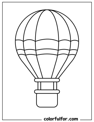 Hot Air Balloon Coloring Sheet, Free Hot Air Balloon Printable, Hot Air Balloon Drawing Simple, Blimp Drawing, Hot Air Balloon Coloring Pages, Balloon Coloring Pages, Air Balloon Craft, Hot Air Balloon Drawing, Balloon Drawing