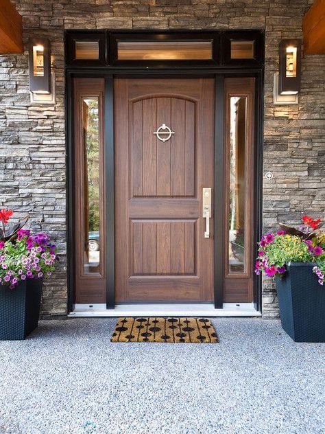 30 Eye Catching And Modern Main Entrance Door Designs - Engineering Discoveries Tor Design, Entry Door Designs, House Main Door, House Front Door Design, Traditional Front Doors, Modern Entrance Door, House Main Door Design, Main Entrance Door Design, Main Entrance Door