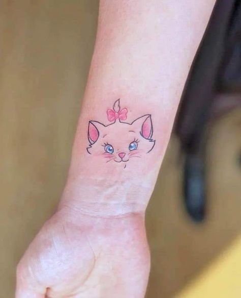 Aristocats Tattoo, Marie Tattoo, Sleeping Beauty Tattoo, Matching Disney Tattoos, Cute Disney Tattoos, Tatuaje Studio Ghibli, Disney Inspired Tattoos, Matching Friend Tattoos, Our Mindful Life