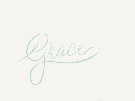 Grace | quaint+whim calligraphy. Digital Vector. Grace In Calligraphy, Grace Lettering, Restaurant Board, Grace Calligraphy, Grace Name, Artistic Quotes, Spiritual Signs, Cheer Box, Grace Tattoos