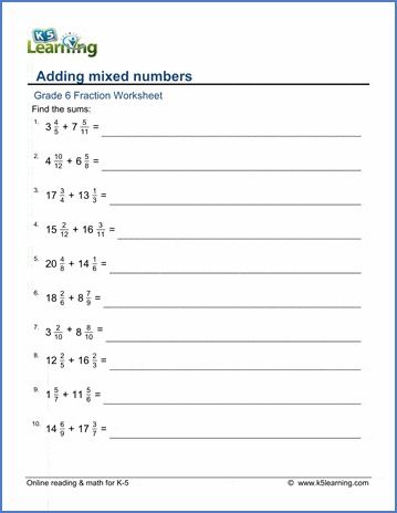 6th grade adding fractions worksheets, including adding unlike fractions, adding fractions and mixed numbers, subtracting unlike fractions and subtracting mixed numbers. No login required. Adding Unlike Fractions, Fractions Worksheets Grade 6, Adding Mixed Fractions, Mixed Fractions Worksheets, Subtracting Mixed Numbers, Unlike Fractions, Subtract Fractions, Addition Of Fractions, Mixed Fractions