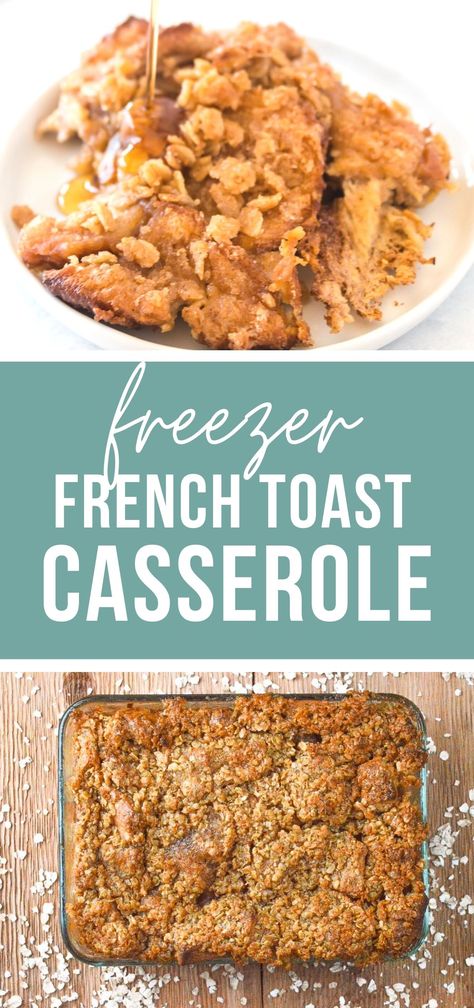 Freezer French Toast Casserole | Happy Money Saver - Try out this easy breakfast casserole that is sure to become a family favorite! Freezer Friendly French Toast Casserole, Breakfast Freezer Casserole, Breakfast Casserole To Freeze Ahead, Freezer Egg Casserole, Breakfast Casserole Freezer Meal, Healthy Freezer Casseroles, Make Ahead Breakfast Casserole Freezable, Frozen Casseroles Make Ahead, Freezer Casseroles Make Ahead